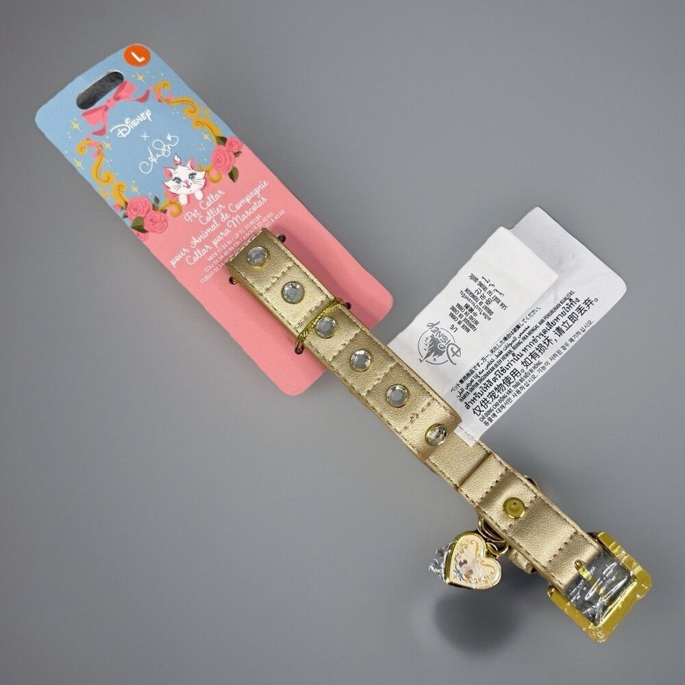Disney Aristocats Marie Dog Collar Ann Shen Large 50-90 lbs Pet Rhinestone NWT